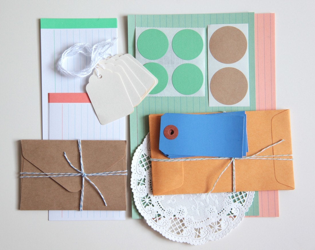 Peach and Mint Gift Packaging Kit, Perfect for Gift Wrap or Scrapbooking, Limited Edition DIY Craft Pack