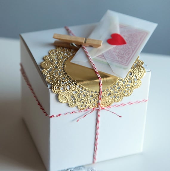Holiday Gift Wrap DIY Packaging Kit / Card Making Craft Inspiration Pack in Silver, Red and Gold