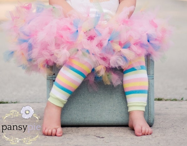 Birthday Colorful Striped Legwarmers Baby Toddler Kids Legwarmers