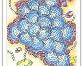 Tide Pool Art, Original ACEO, OOAK, Ocean Garden5, Sea