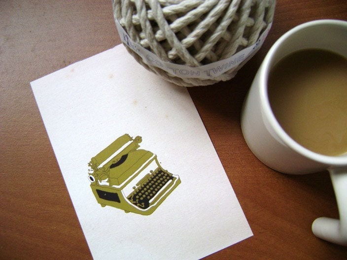 Green Typewriter Clipart ------------- for card making, digital scrapbooking,graphic design and paper goods