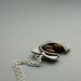 Espresso Pearl Girl Necklace - Sterling Silver Chain with Square Frame Bead and Chocolate Pearl Pendant