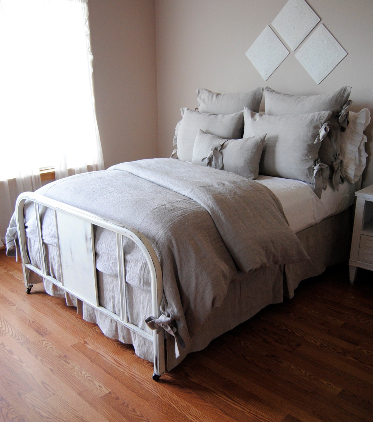 Standard Size Sham-Olive Linen Bedding Collection
