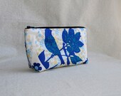 Flat Bottom Cosmetic Pouch (Padded) - Blue Bird