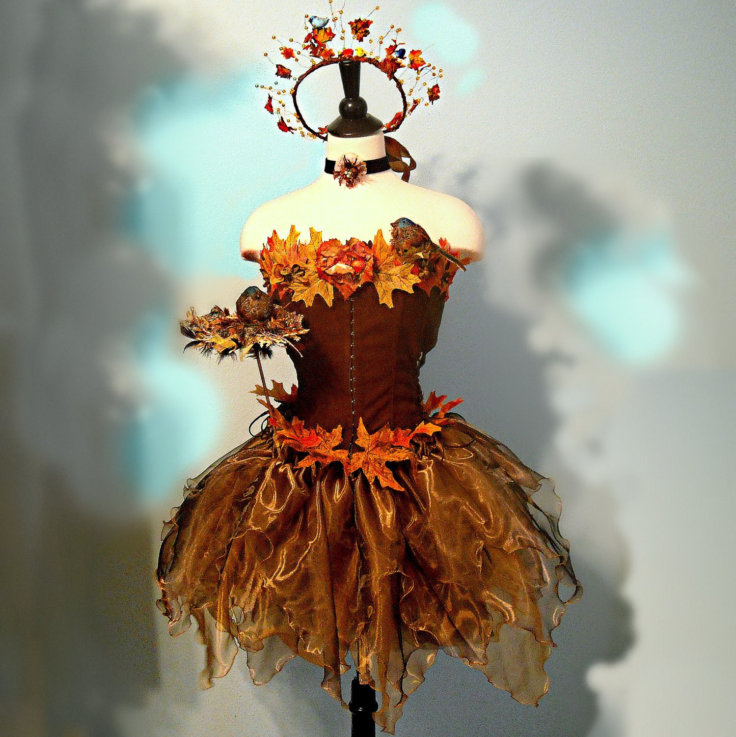 Adult Fairy Costume - The SONGBIRD FAERIE - woodland fairy in shades of Bronze - corset size 36 - 38 - 40