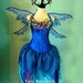 AUGUST SALE - River Woodland Faerie costume with corset top - adult size Large - Butterfly Crown - Organza skirt and wings