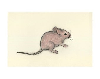 Mouse art -  Little Mousey - 6 X 4 print