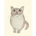 Cat Art print - I heart birds - 4" X 6"