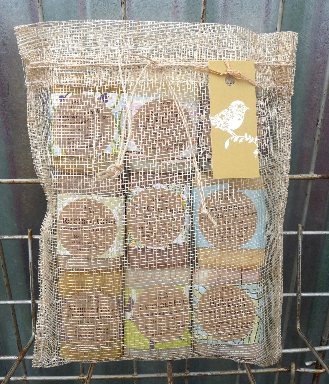 Soap Sampler Bag// Nine Sample Soaps// Natural Guest Bars