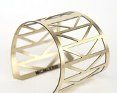 Gold cuff bracelet - Fremont bridge inspired - geometric triangles