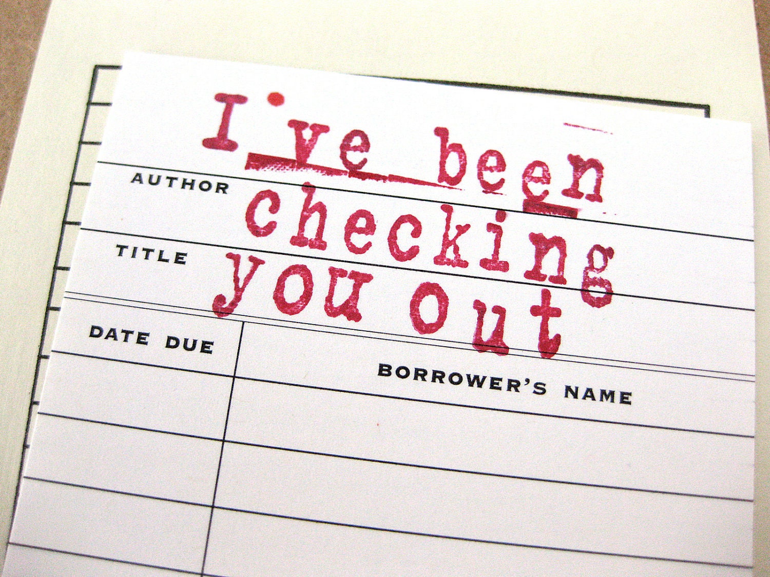 Funny Anytime Love Card // Library Card