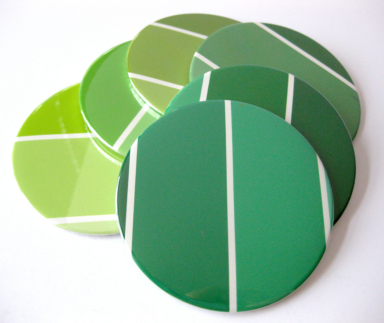 Green Home Decor // Coasters // Recycled Paint Samples // Choose Your Own Color // Emerald Green