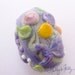 Floral Spring Egg Purple Coral Pink Green Flowers Easter Glass bead focal