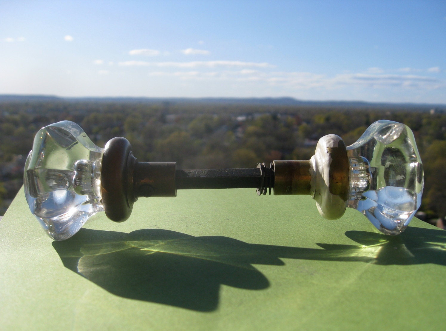 Vintage Glass Door Knobs - Set of Two - Architectural Details - circa 1930s