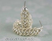 Aegean Waves Silver Coiled Braided Wire Earrings - Instant Download Wire Jewelry Tutorial Instruction PDF