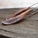 Asymmetric Organic Primitive Wabi Sabi Copper Drop and Silver Earrings with Fossil Ammonite Impressions