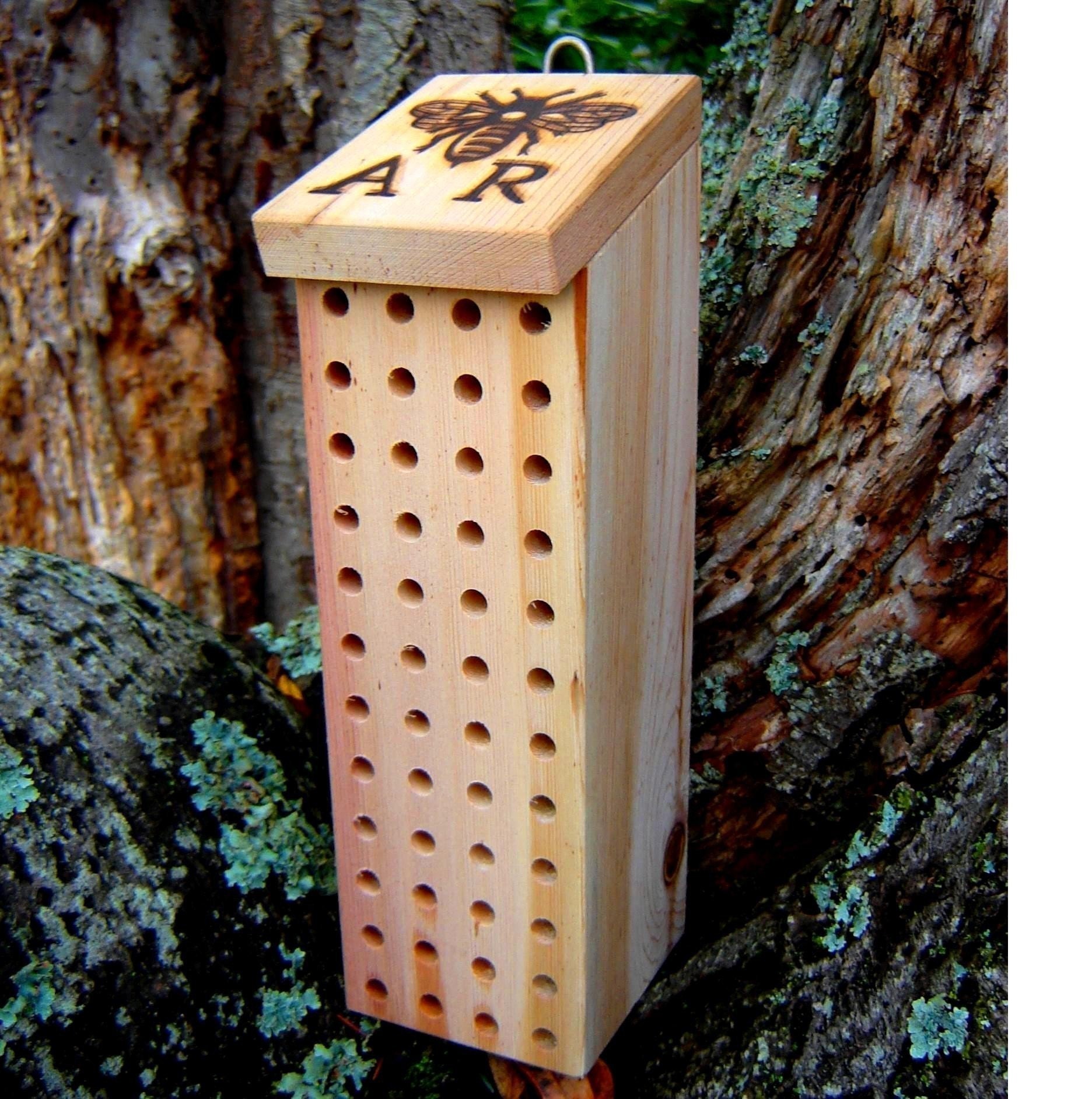Mason Bee House from Reclaimed Wood, Garden Supplies for Pollination