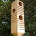 Woodpecker Bird Feeder From Recycled Wood, with Hanging Cable and 6 Feeding Stations, Large