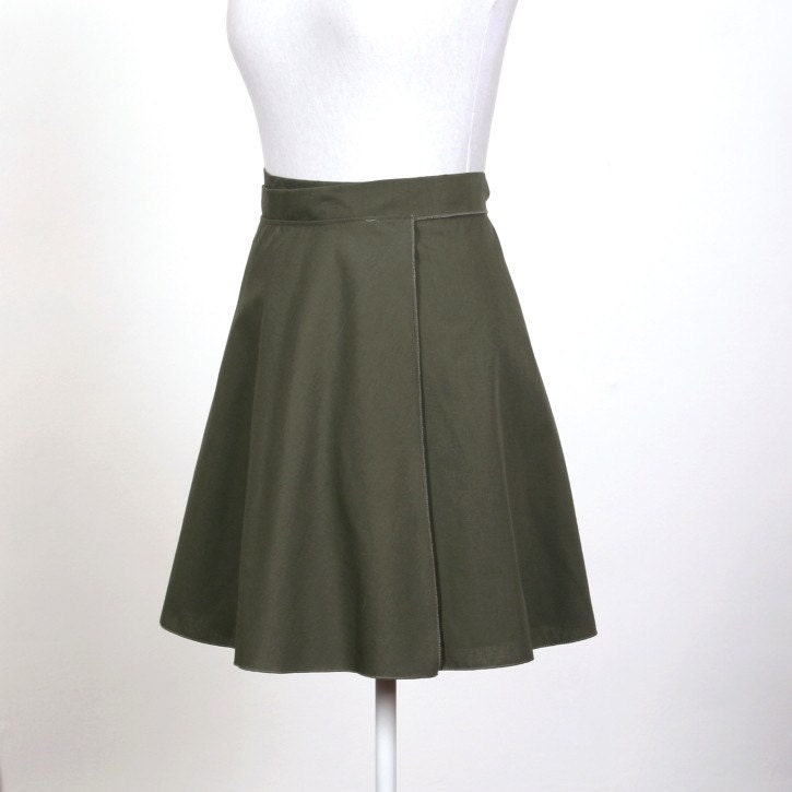 Wrap Skirt - olive poplin