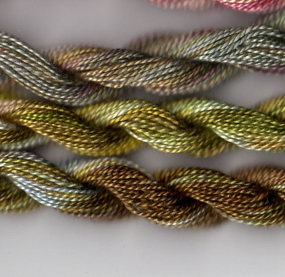 Perle Fine, 5 pack, Green, Pink, Spring, Yarn, Mixed Media, Textile Art, Fiber Art, Serendipity
