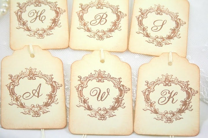 Personalized Monogram Gift Tags Wedding Collection Bride Favor Tags