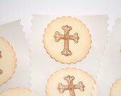Cross Stickers / Seals Christening Baptism Inspiration Faith