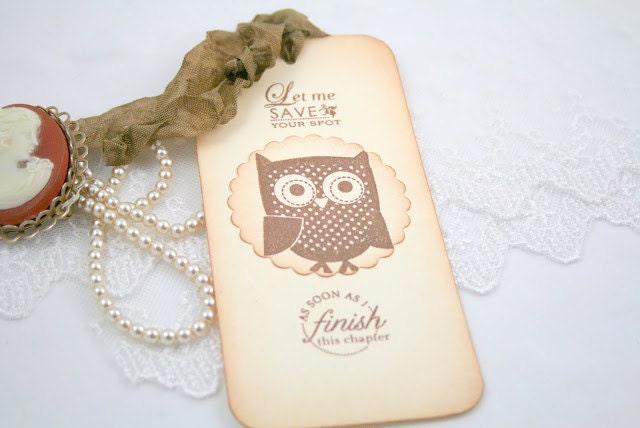 Owl Bookmark Wedding Baby Shower Shower Favor - You Choose Ribbon Color