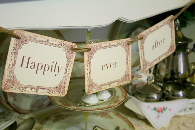 Happily Ever After Garland / Banner Engagement Wedding Photo Prop Bridal Shower Decoration