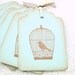 Birdcage Tags Gift Tags Favor Tags Bird silhouette in Blue