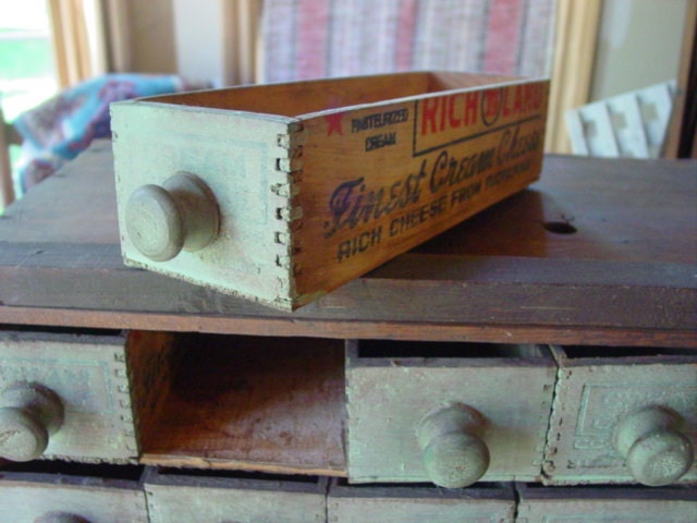 Folk Art Cabinet With Twenty Cheese Box Drawers RESERVED for Hilary