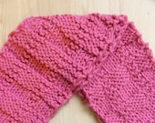 SALE -- Hand-knit rose scarf