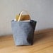 Small Stash Tote in Vintage Gray Wool // Organic Cotton Lining // Leather Handles // Home Decor // Organizer