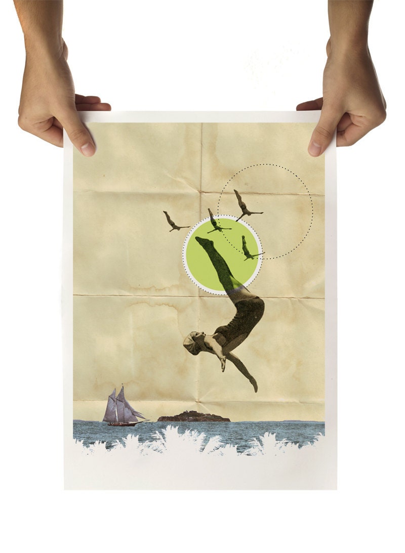 LARGE: Summer, Fine Art Archival Print 12 x 16,5 inch (A3) on matt paper of Sabrina Tibourtine, froschkind