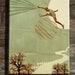 You Can Do It -Fine Art Collage Illustration Print Handmade Watercolor Paper 8x12, Sportsman jumping into the sky
