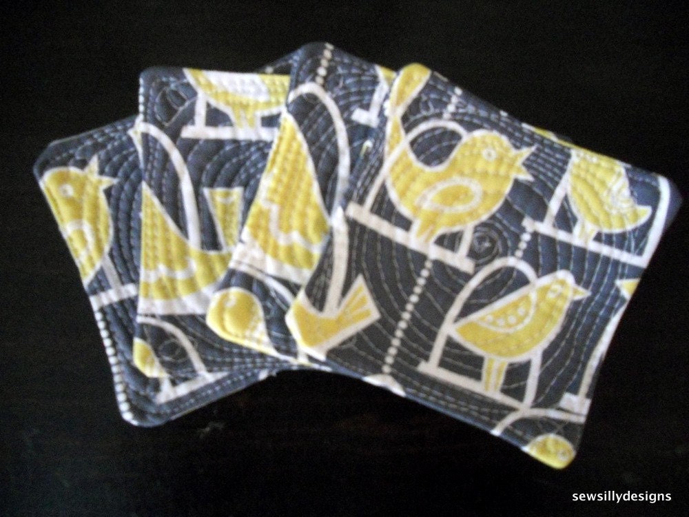 Bird Coasters, set of 4, michael miller