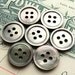 Antique Buttons - Set of 8 - Dark Charcoal Gray / Smokey Silver Mother-of-Pearl - 15mm - 5/8 Inch