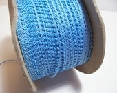 Vintage double-faced  blue picot edge ribbon 1/4 inch x 10 yards