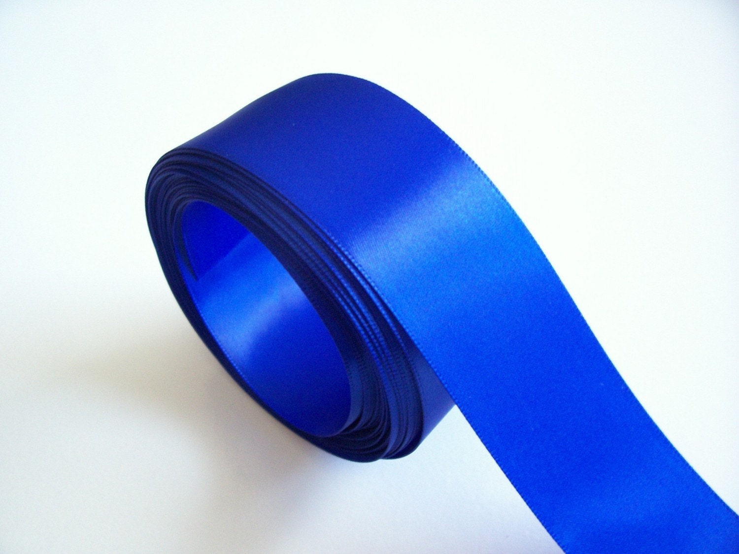 Single-Sided Royal Blue Satin Ribbon 1 1/2 inches wide x 6 yards Clearance SECOND QUALITY FLAWED/ Craft Supplies/ Sewing Trim