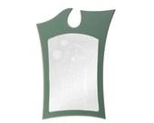 Abstract Wall Mirror in Ash Gray Paint