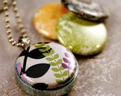Funky Floral Magnetic Locket - Eco Friendly - Mini Interchangeable Necklace by Polarity