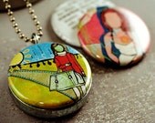 Silver Art Locket - Creative - Recycled Magnetic Necklace Set By Polarity and Jessica Swift - Abstract Indie Design