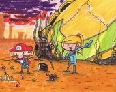 Zero Suit Samus Got Into An Accident 5x7 print - Day 8 of the 31 Days of Zero Suit Samus