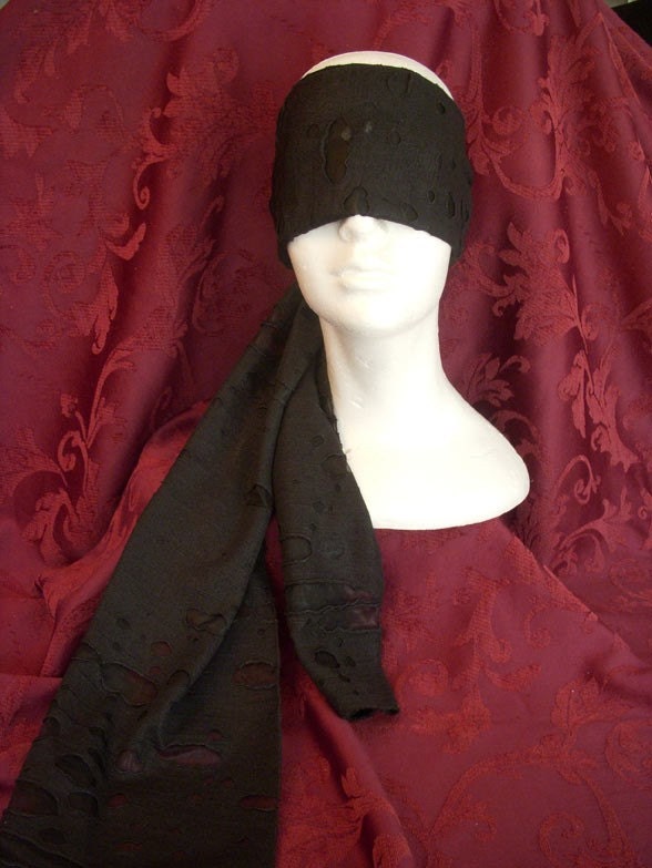 A scarf for all seasons, a scarf for all reasons....this one in black...great Steampunk or post apocalyptic accessory...