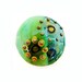 Spring Green Handmade Lampwork Glass Lentil Focal Bead with Silver Glass Murrini and Raised Dots SRA ISGB LE
