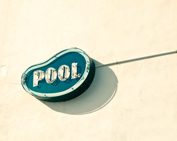 Sign photography, vintage neon sign, kitsch, retro decor, swimming pool, mid century modern, retro modern, new jersey
