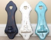 Sale 15% Off Wall Sconce Candle Holder Shades of Blue UPcycled