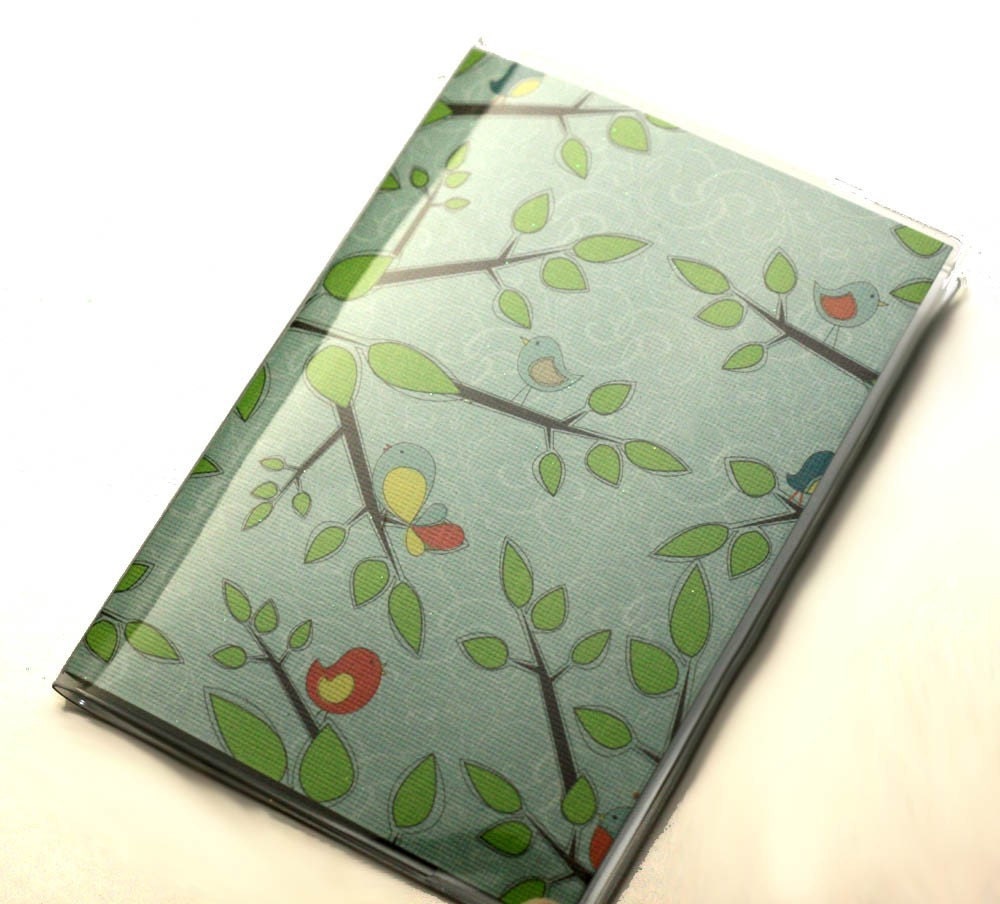 Vinyl Passport Cover Case Birds in Trees