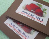 Notecard Set Vegetable Garden Beet Seed Labels by sweetlibertyprims on etsy