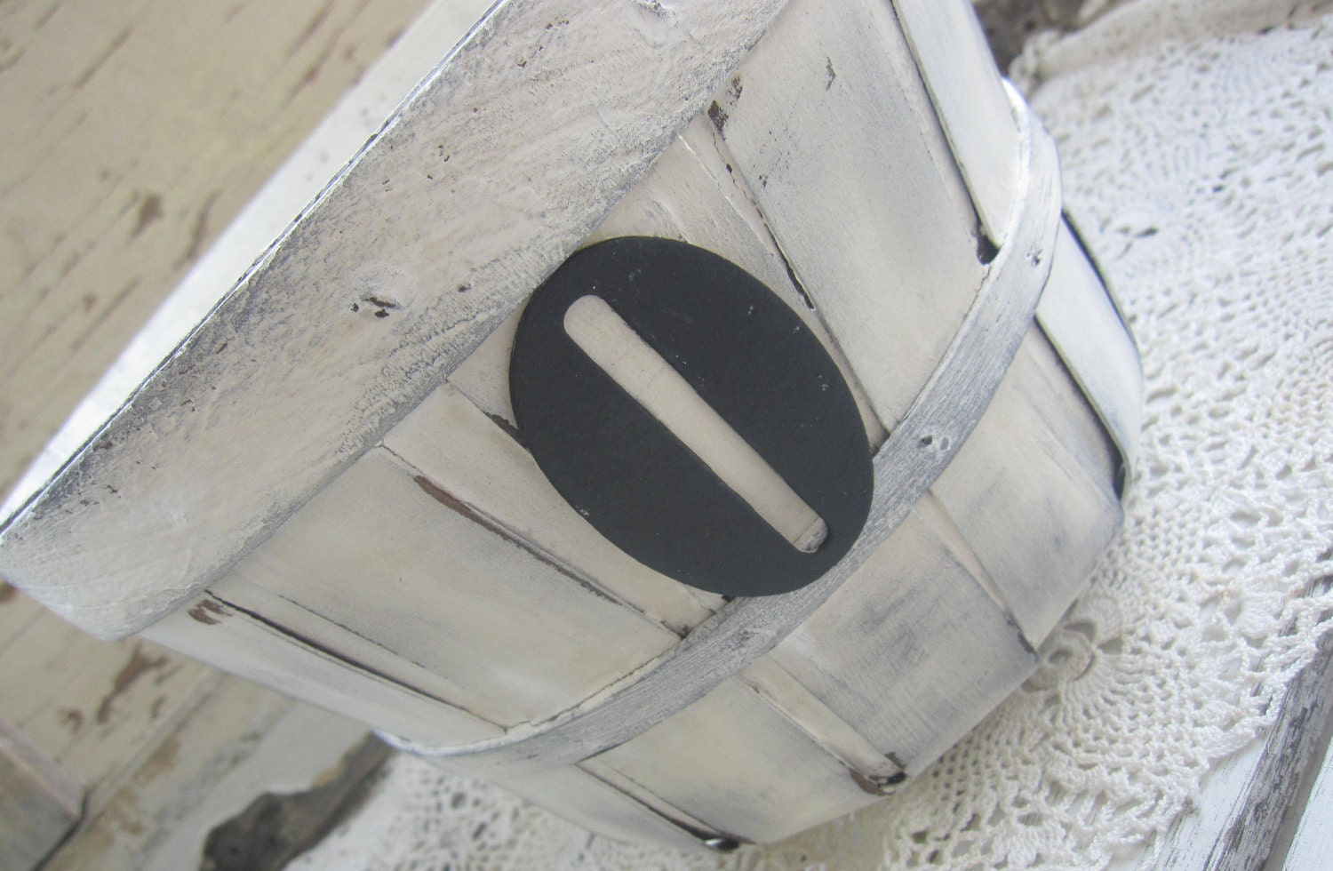 Primitive Farmhouse Basket, Wood, White, Black, Number, Cssteam, ofg team
