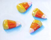 Candy Corn Original Oil Painitng of candy 4" x 4" Home Wall Decor